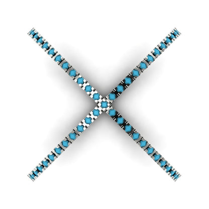 0.245 cttw Simulated Turquoise Statement Engagement Ring - Solid Gold (Round Cut,1.0mm)