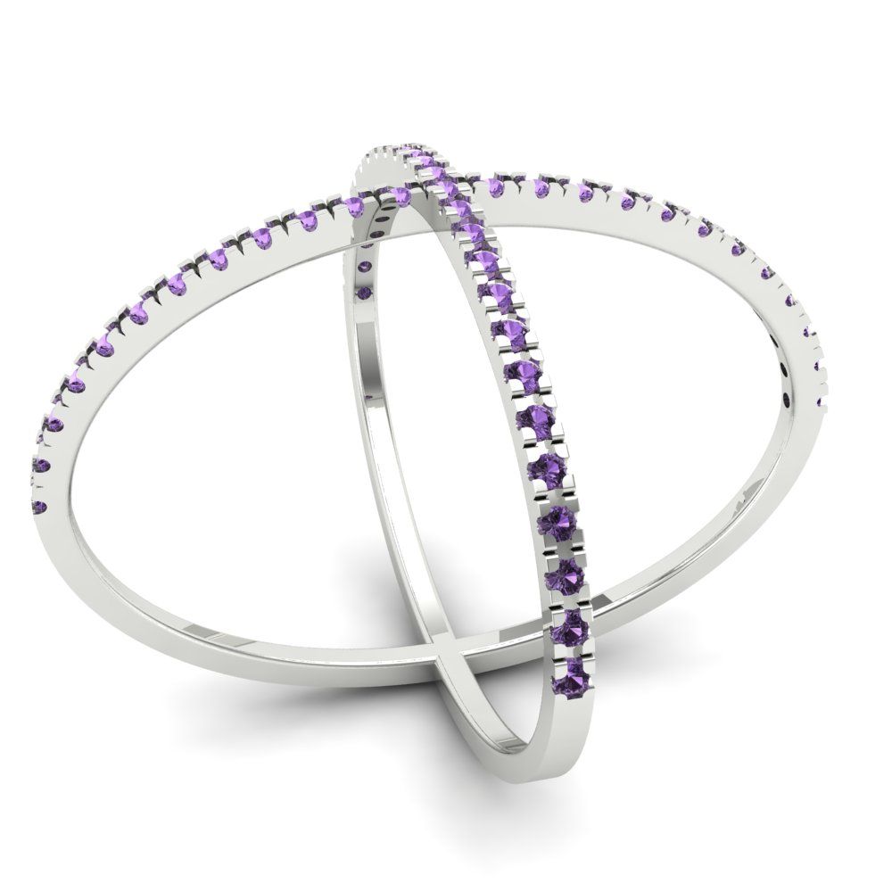 0.245 cttw Simulated Alexandrite Statement Engagement Ring - Solid Gold (Round Cut,1.0mm)