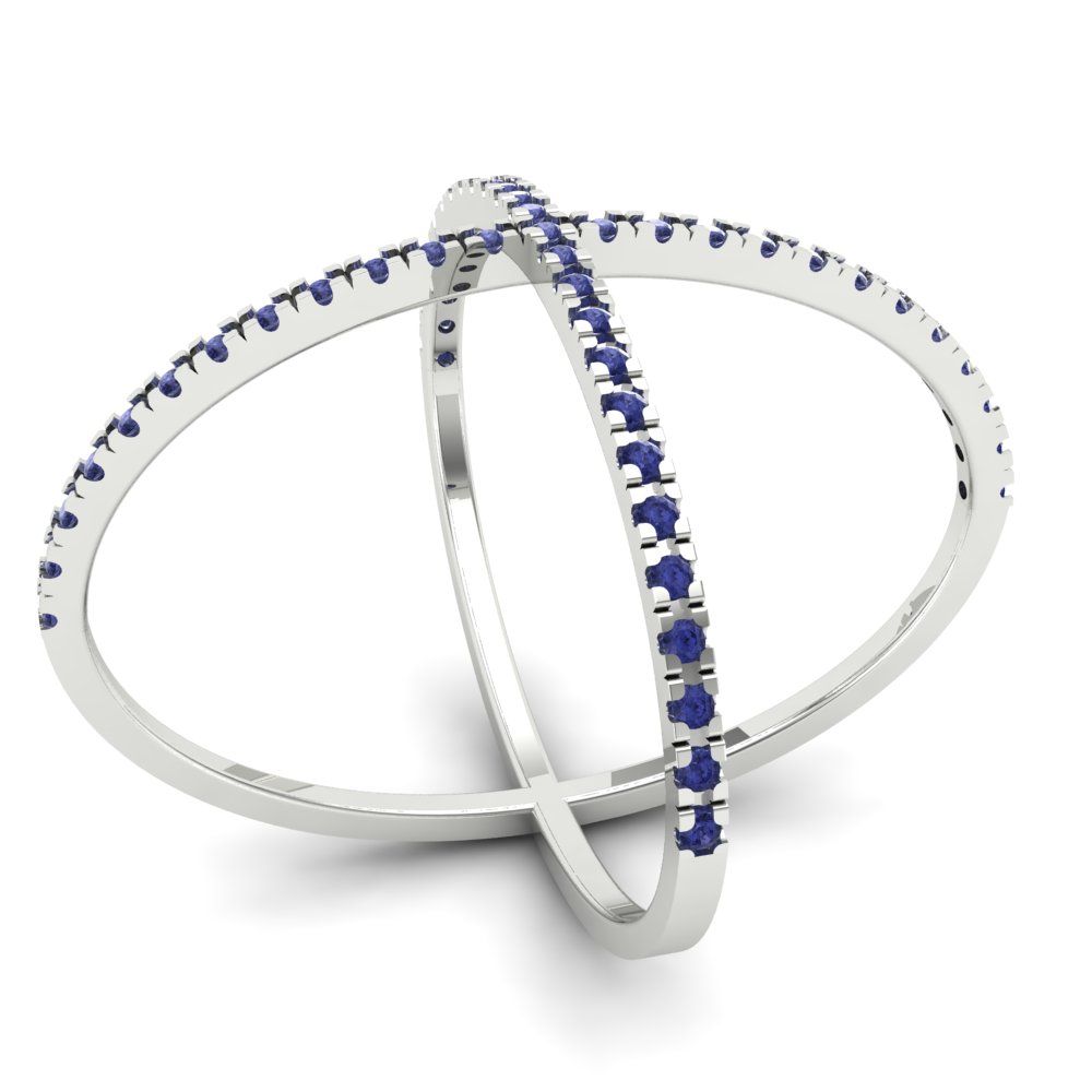 0.245 cttw Simulated Tanzanite Statement Engagement Ring - Solid Gold (Round Cut,1.0mm)