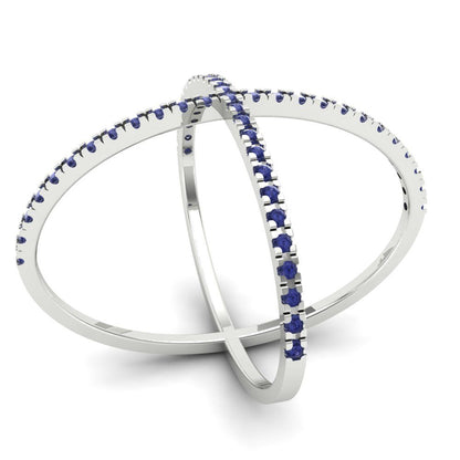 0.245 cttw Simulated Tanzanite Statement Engagement Ring - Solid Gold (Round Cut,1.0mm)