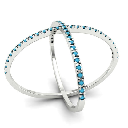 0.245 cttw Simulated Turquoise Statement Engagement Ring - Solid Gold (Round Cut,1.0mm)