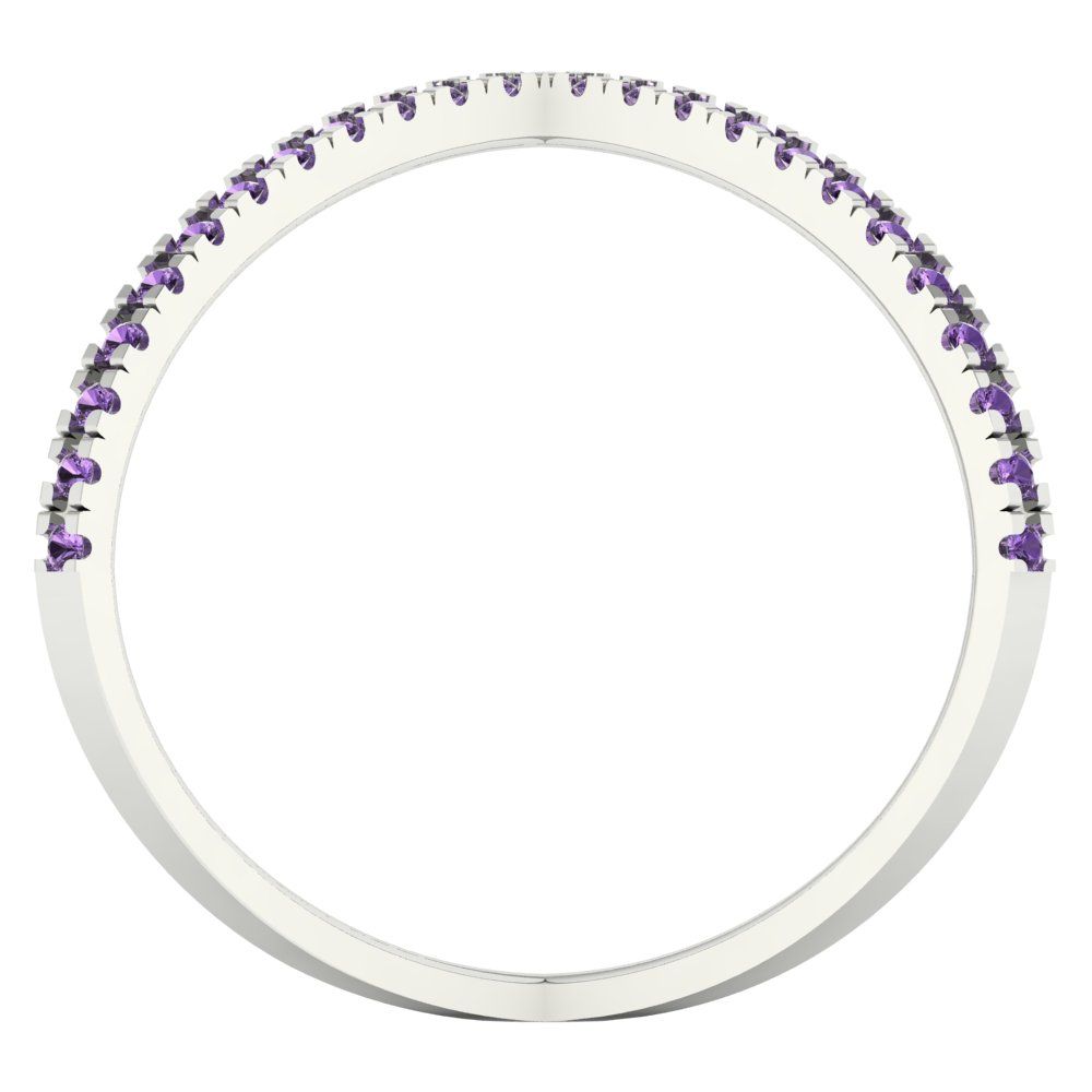 0.245 cttw Simulated Alexandrite Statement Engagement Ring - Solid Gold (Round Cut,1.0mm)