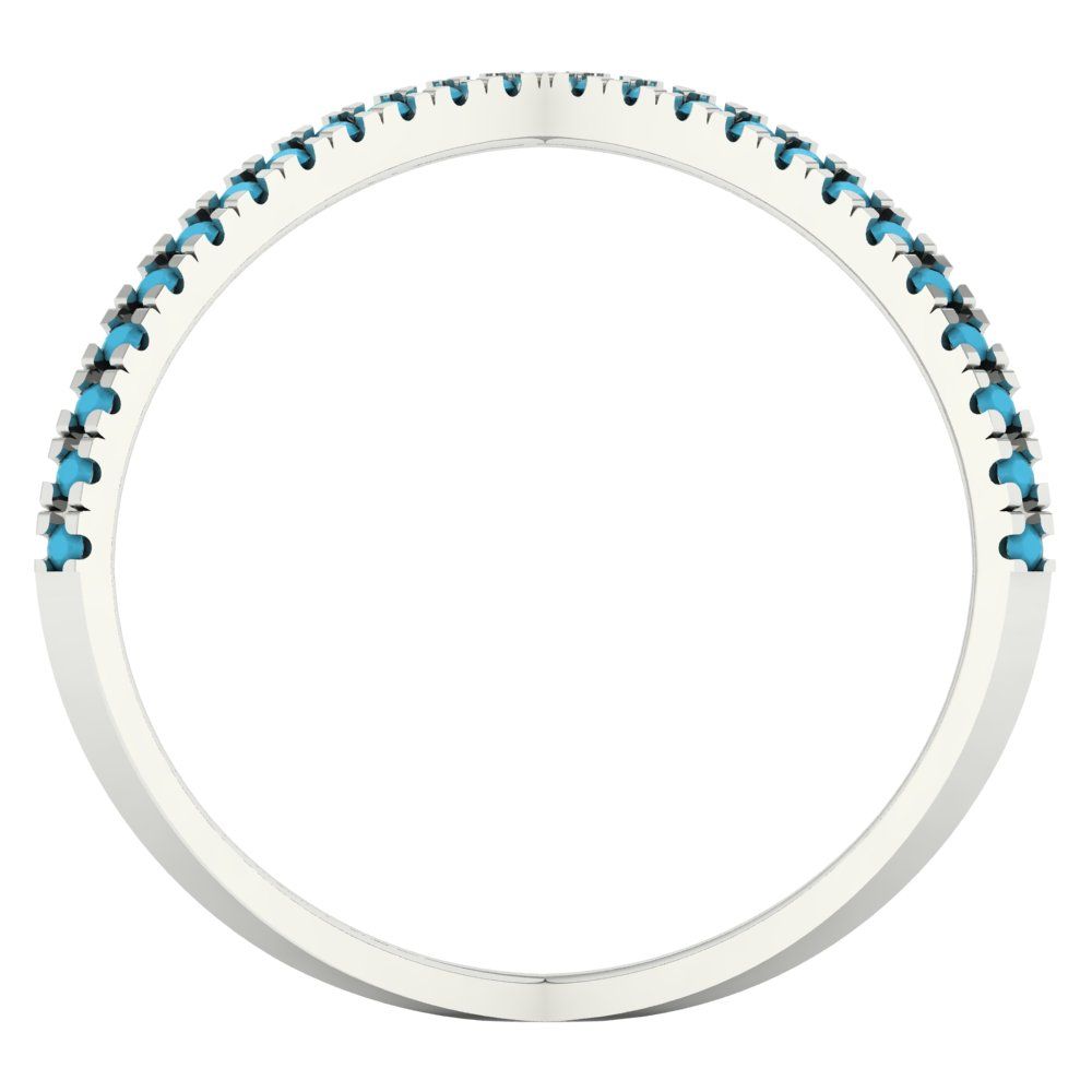 0.245 cttw Simulated Turquoise Statement Engagement Ring - Solid Gold (Round Cut,1.0mm)