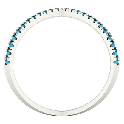 0.245 cttw Simulated Turquoise Statement Engagement Ring - Solid Gold (Round Cut,1.0mm)