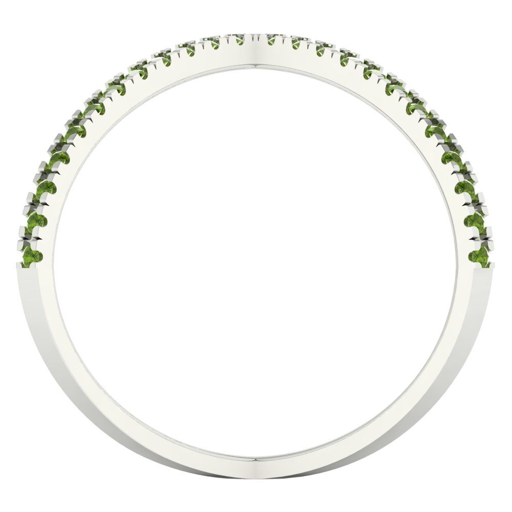 0.245 cttw Natural Peridot Statement Engagement Ring - Solid Gold (Round Cut,1.0mm)