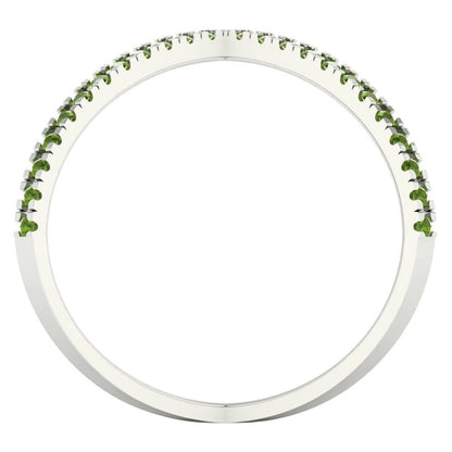 0.245 cttw Natural Peridot Statement Engagement Ring - Solid Gold (Round Cut,1.0mm)