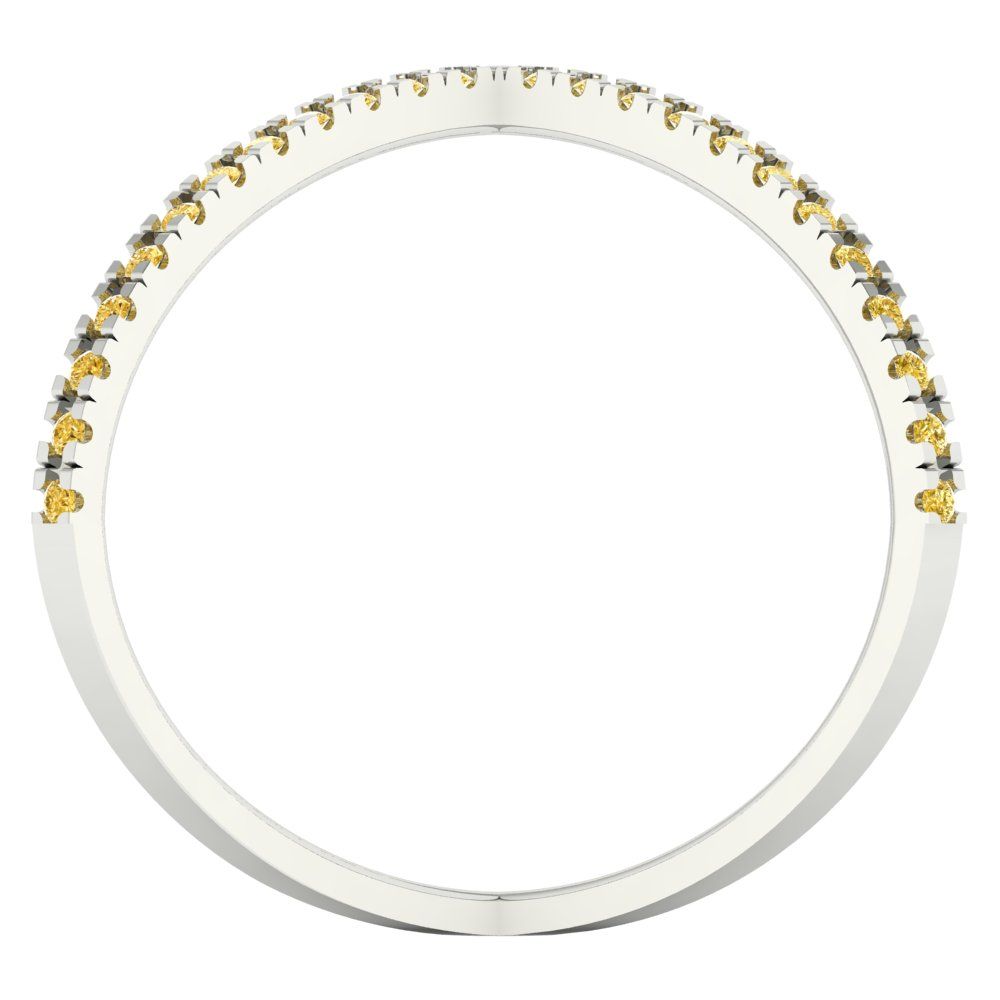 0.245 cttw Natural Citrine Statement Engagement Ring - Solid Gold (Round Cut,1.0mm)