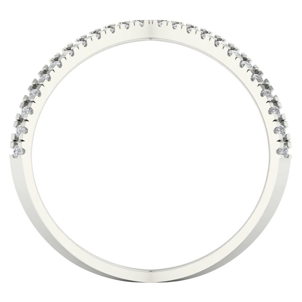 0.245 cttw Zirconia Simulated Diamond Statement Engagement Ring - Solid Gold (VVS1, Round Cut,1.0mm)