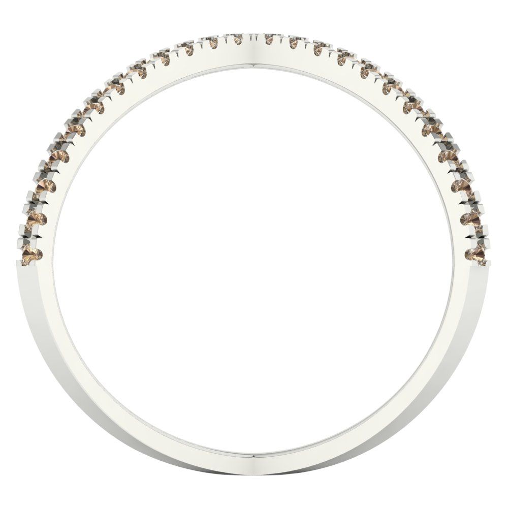 0.245 cttw Yellow Moissanite Statement Engagement Ring - Solid White Gold (VVS1, Round Cut,1.0mm)