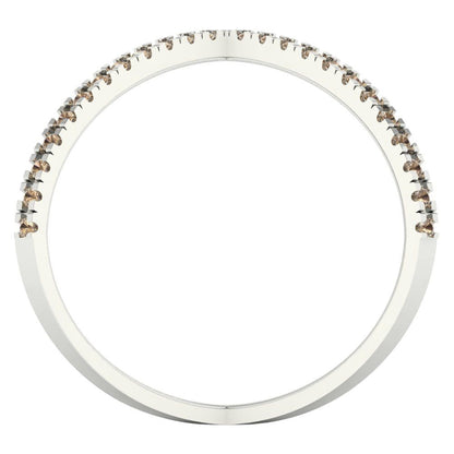 0.245 cttw Yellow Moissanite Statement Engagement Ring - Solid White Gold (VVS1, Round Cut,1.0mm)