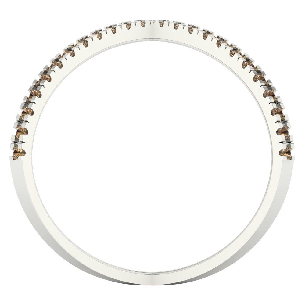 0.245 cttw Zirconia Simulated Champagne Diamond Statement Engagement Ring - Solid Gold (VVS1, Round Cut,1.0mm)