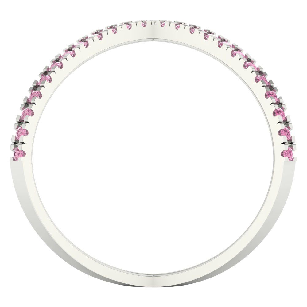 0.245 cttw Zirconia Simulated Pink Diamond Statement Engagement Ring - Solid Gold (VVS1, Round Cut,1.0mm)