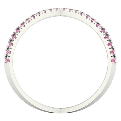 0.245 cttw Zirconia Simulated Pink Diamond Statement Engagement Ring - Solid Gold (VVS1, Round Cut,1.0mm)