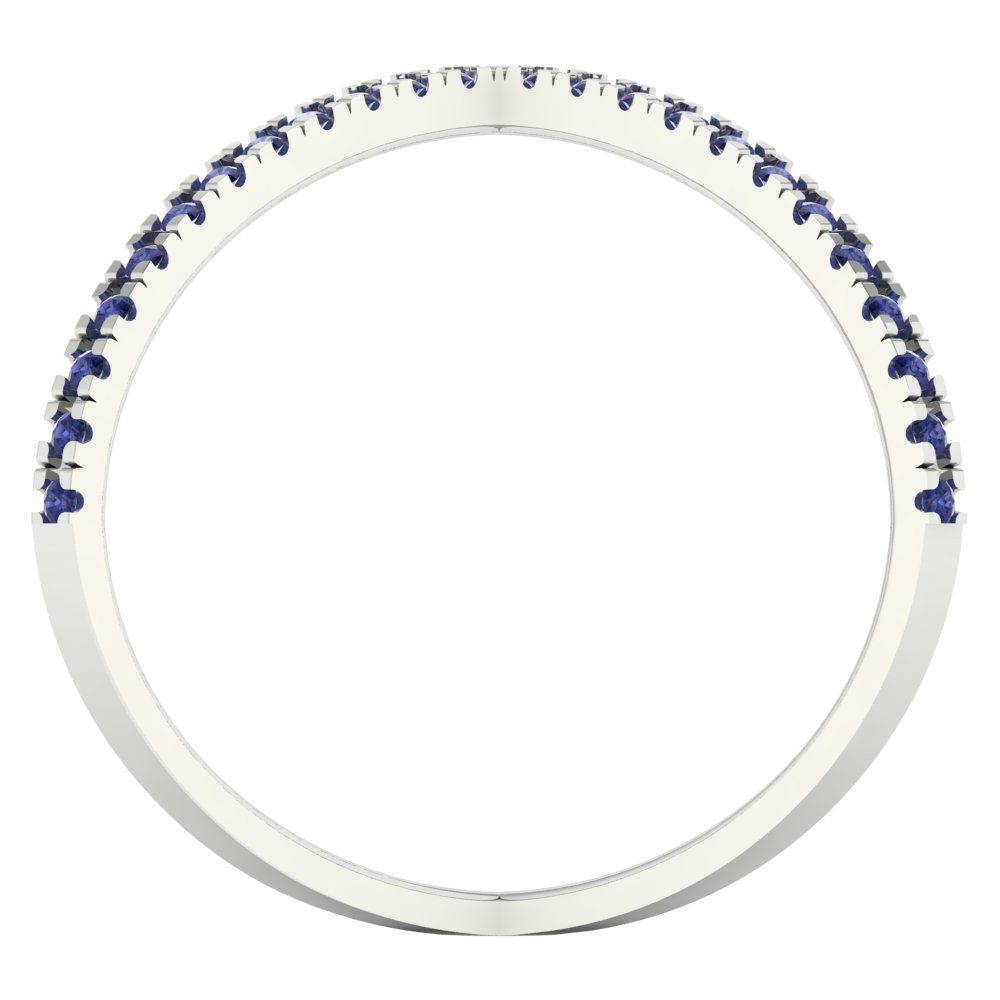 0.245 cttw Simulated Tanzanite Statement Engagement Ring - Solid Gold (Round Cut,1.0mm)