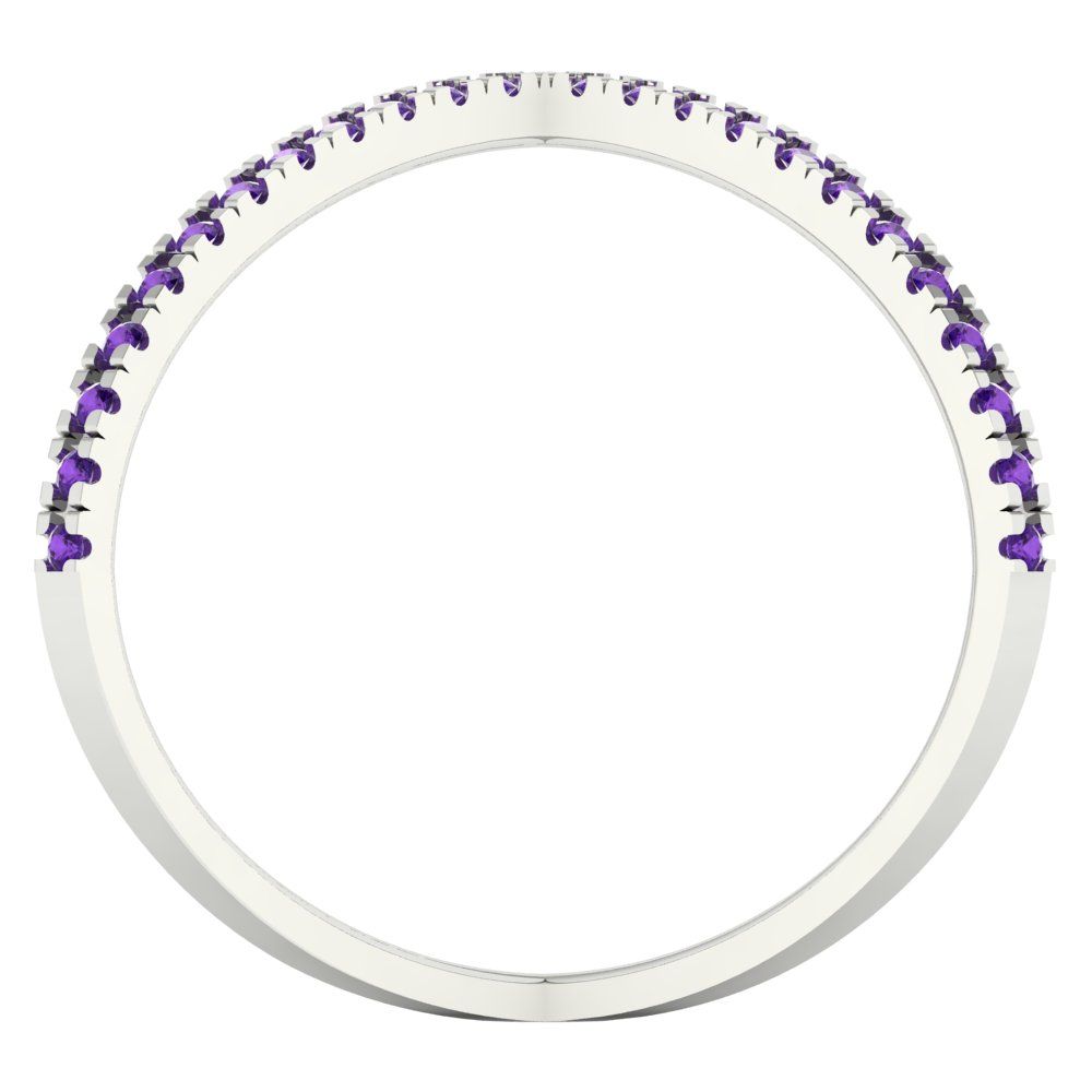 0.245 cttw Natural Amethyst Statement Engagement Ring - Solid Gold (Round Cut,1.0mm)