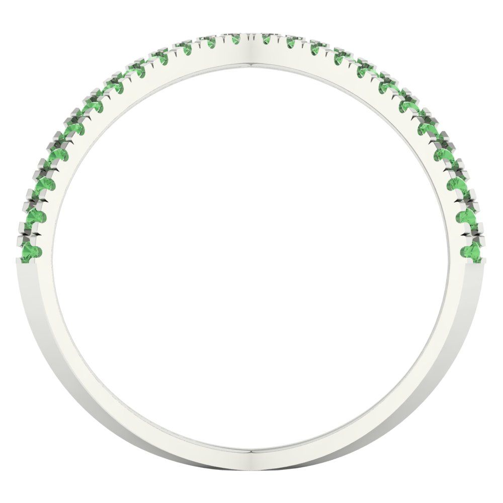 0.245 cttw Zirconia Simulated Green Diamond Statement Engagement Ring - Solid Gold (VVS1, Round Cut,1.0mm)