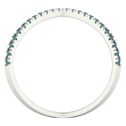 0.245 cttw Blue Moissanite Statement Engagement Ring - Solid White Gold (VVS1, Round Cut,1.0mm)