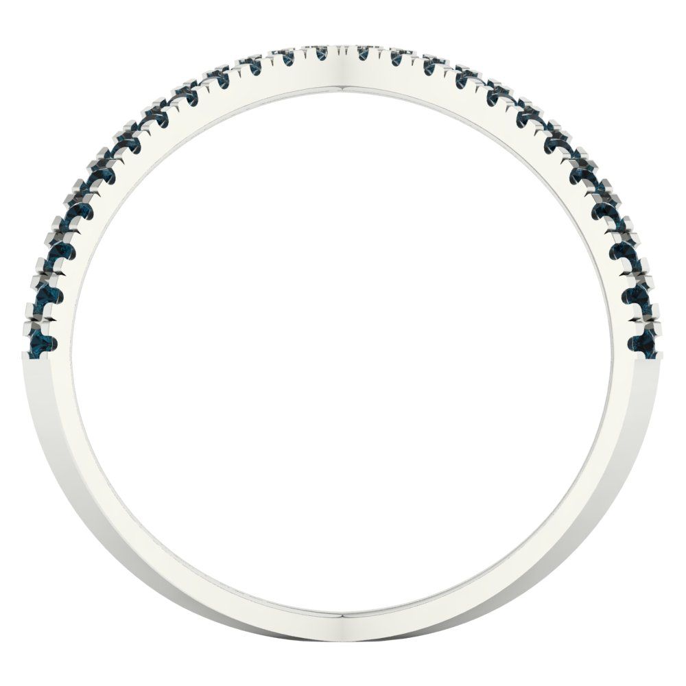 0.245 cttw Natural London Blue Topaz Statement Engagement Ring - Solid Gold (Round Cut,1.0mm)