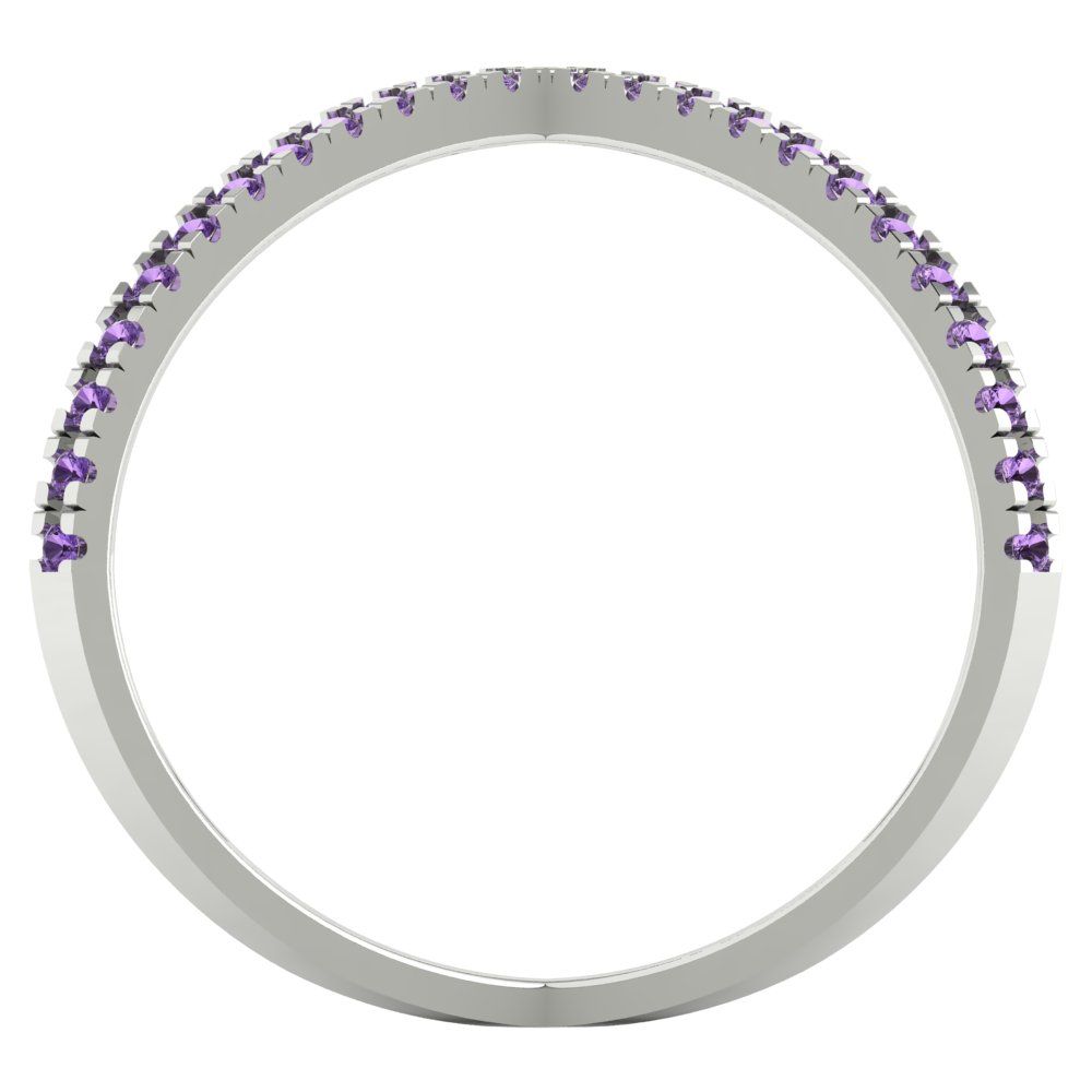 0.245 cttw Simulated Alexandrite Statement Engagement Ring - Solid Gold (Round Cut,1.0mm)