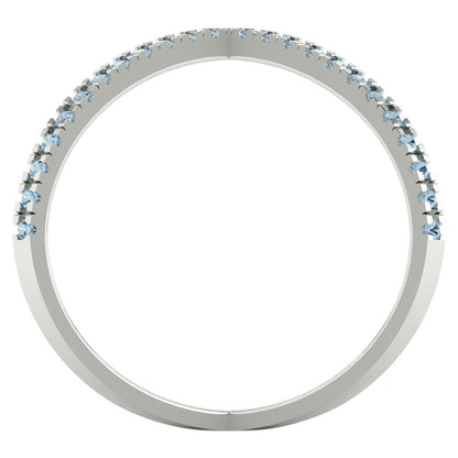 0.245 cttw Zirconia Simulated Blue Diamond Statement Engagement Ring - Solid Gold (VVS1, Round Cut,1.0mm)