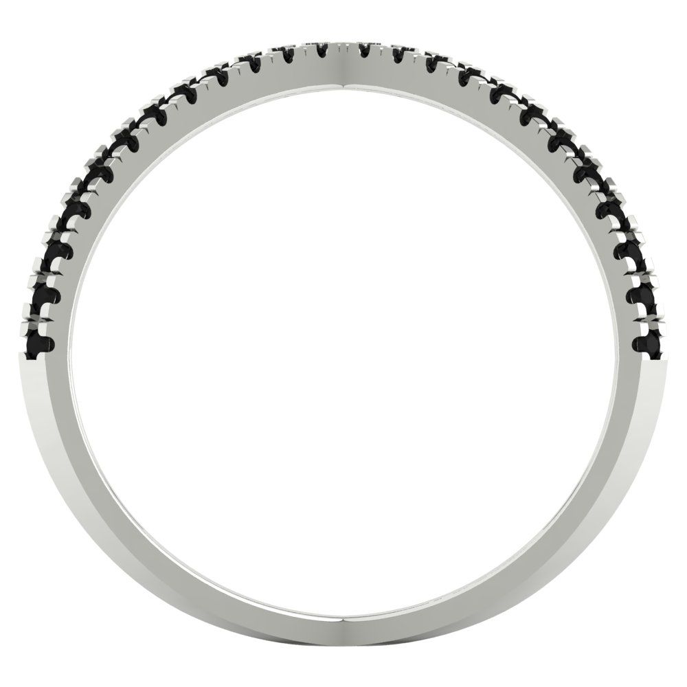 0.245 cttw Natural Onyx Statement Engagement Ring - Solid Gold (Round Cut,1.0mm)