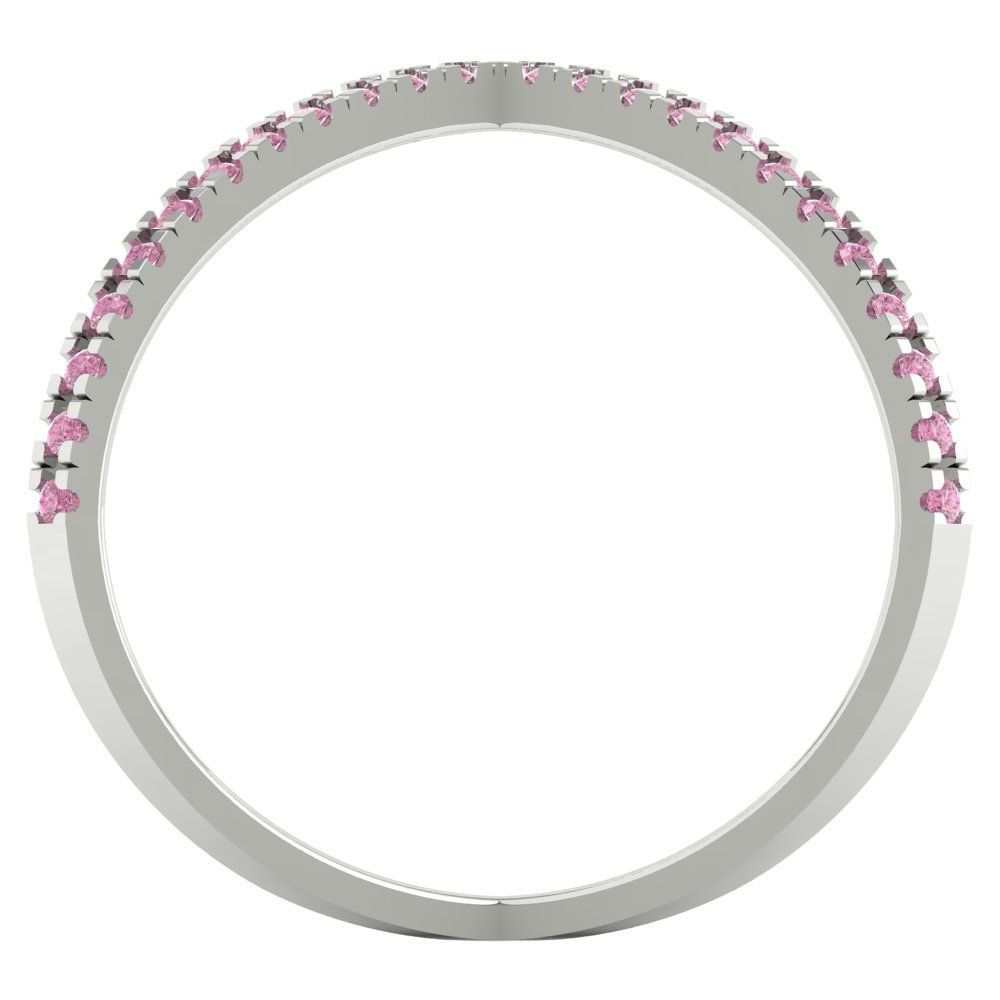 0.245 cttw Zirconia Simulated Pink Diamond Statement Engagement Ring - Solid Gold (VVS1, Round Cut,1.0mm)