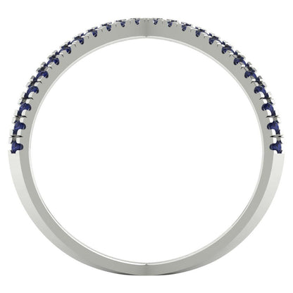 0.245 cttw Simulated Blue Sapphire Statement Engagement Ring - Solid Gold (Round Cut,1.0mm)