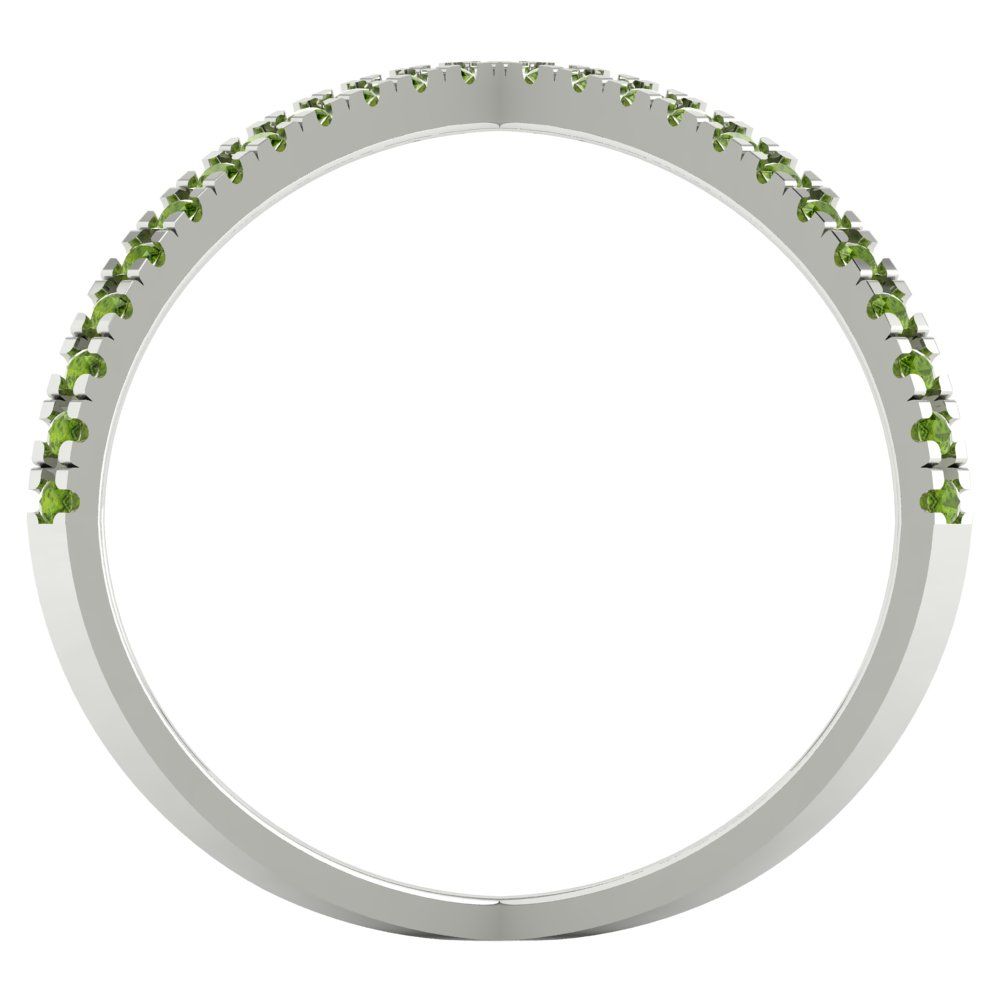 0.245 cttw Natural Peridot Statement Engagement Ring - Solid Gold (Round Cut,1.0mm)