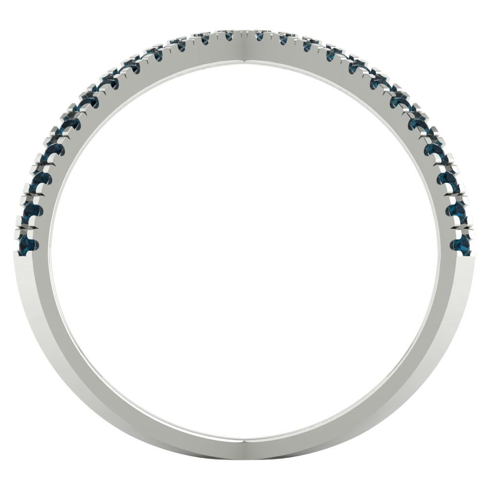 0.245 cttw Natural London Blue Topaz Statement Engagement Ring - Solid Gold (Round Cut,1.0mm)