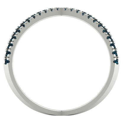 0.245 cttw Natural London Blue Topaz Statement Engagement Ring - Solid Gold (Round Cut,1.0mm)