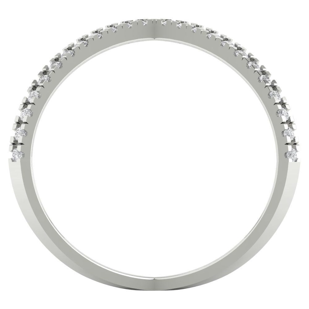 0.245 cttw White Sapphire Statement Engagement Ring - Solid White Gold (VVS1, Round Cut,1.0mm)