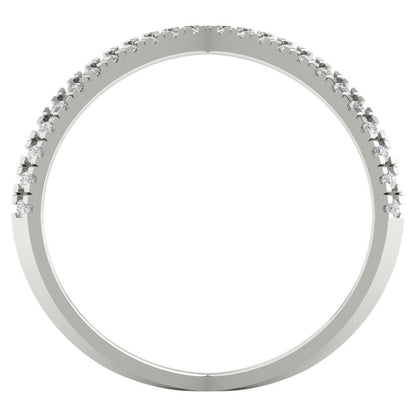 0.245 cttw White Sapphire Statement Engagement Ring - Solid White Gold (VVS1, Round Cut,1.0mm)