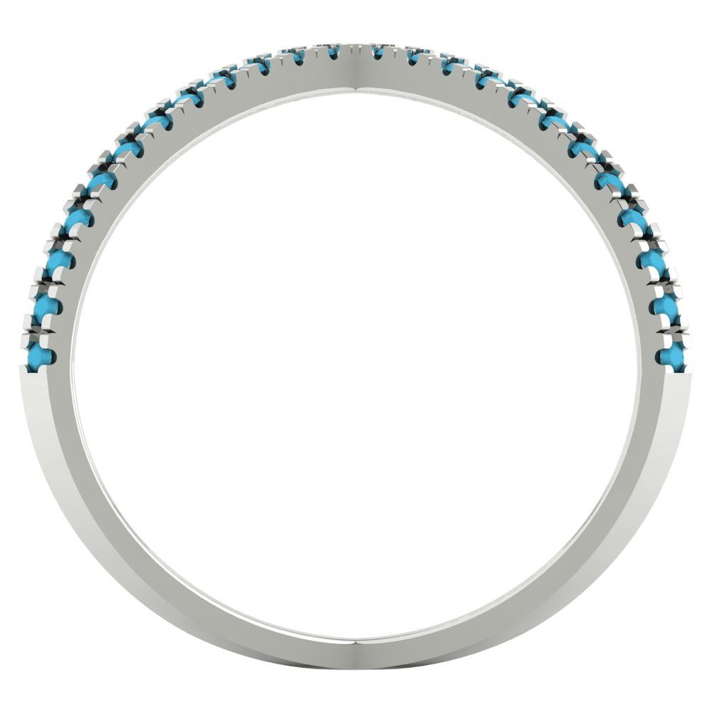 0.245 cttw Simulated Turquoise Statement Engagement Ring - Solid Gold (Round Cut,1.0mm)