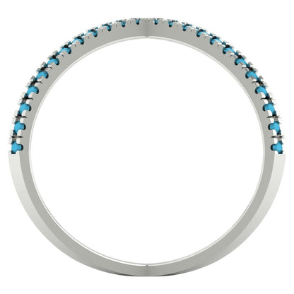 0.245 cttw Simulated Turquoise Statement Engagement Ring - Solid Gold (Round Cut,1.0mm)