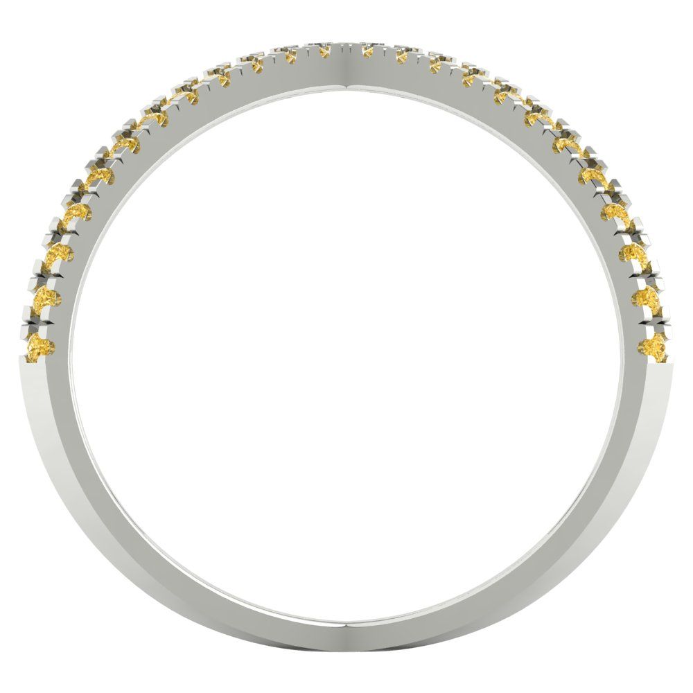 0.245 cttw Zirconia Simulated Yellow Diamond Statement Engagement Ring - Solid Gold (VVS1, Round Cut,1.0mm)