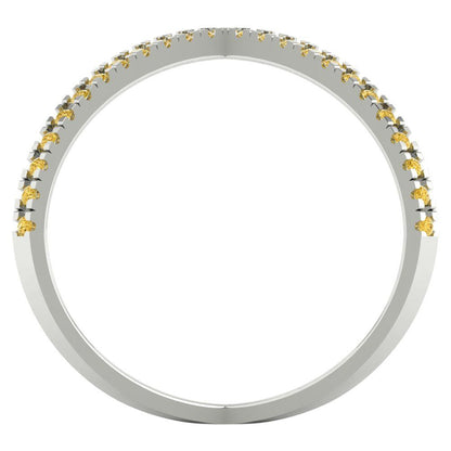 0.245 cttw Zirconia Simulated Yellow Diamond Statement Engagement Ring - Solid Gold (VVS1, Round Cut,1.0mm)