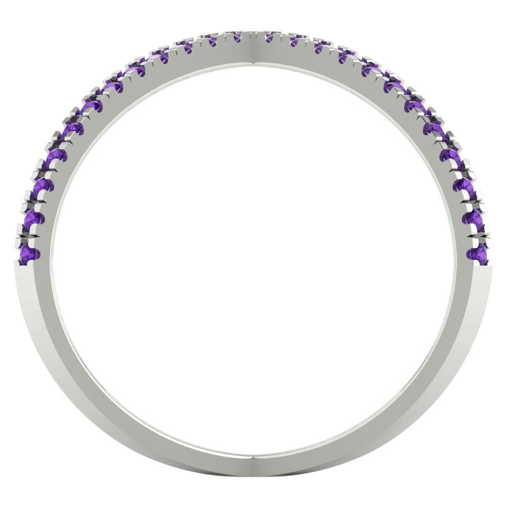 0.245 cttw Natural Amethyst Statement Engagement Ring - Solid Gold (Round Cut,1.0mm)