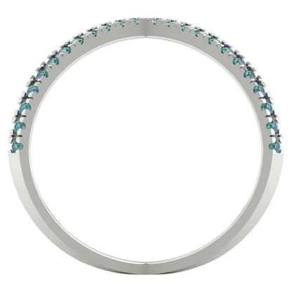 0.245 cttw Blue Moissanite Statement Engagement Ring - Solid White Gold (VVS1, Round Cut,1.0mm)