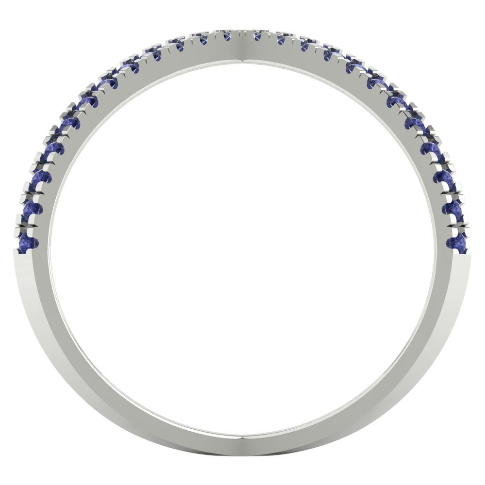 0.245 cttw Simulated Tanzanite Statement Engagement Ring - Solid Gold (Round Cut,1.0mm)