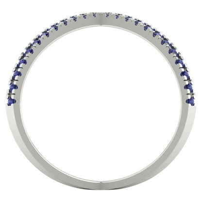 0.245 cttw Simulated Tanzanite Statement Engagement Ring - Solid Gold (Round Cut,1.0mm)