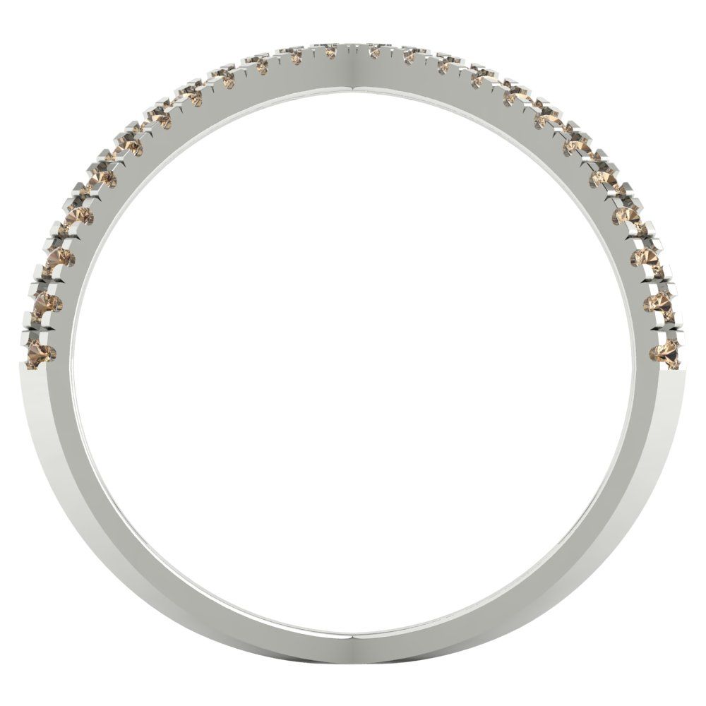 0.245 cttw Yellow Moissanite Statement Engagement Ring - Solid White Gold (VVS1, Round Cut,1.0mm)