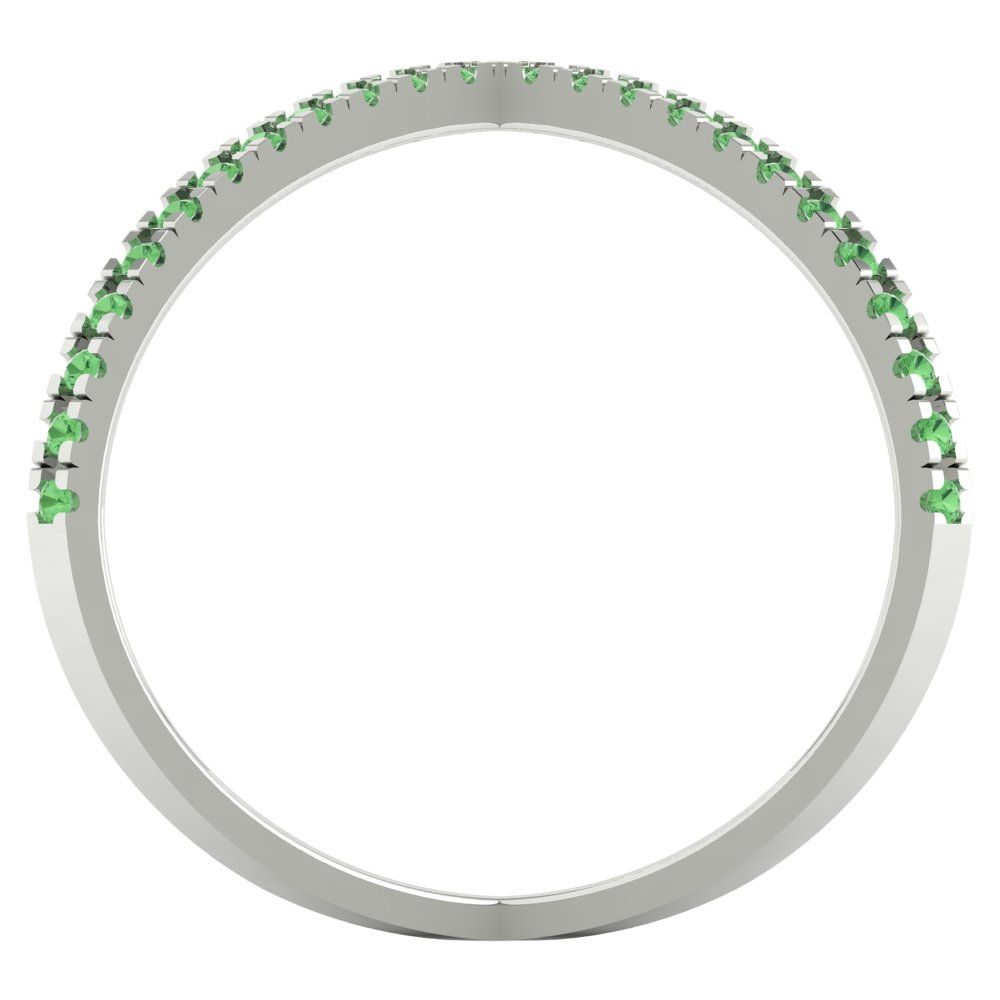 0.245 cttw Zirconia Simulated Green Diamond Statement Engagement Ring - Solid Gold (VVS1, Round Cut,1.0mm)