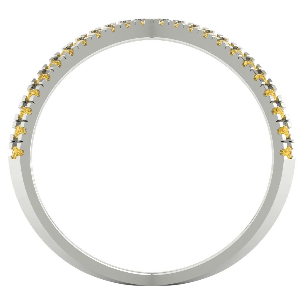 0.245 cttw Natural Citrine Statement Engagement Ring - Solid Gold (Round Cut,1.0mm)