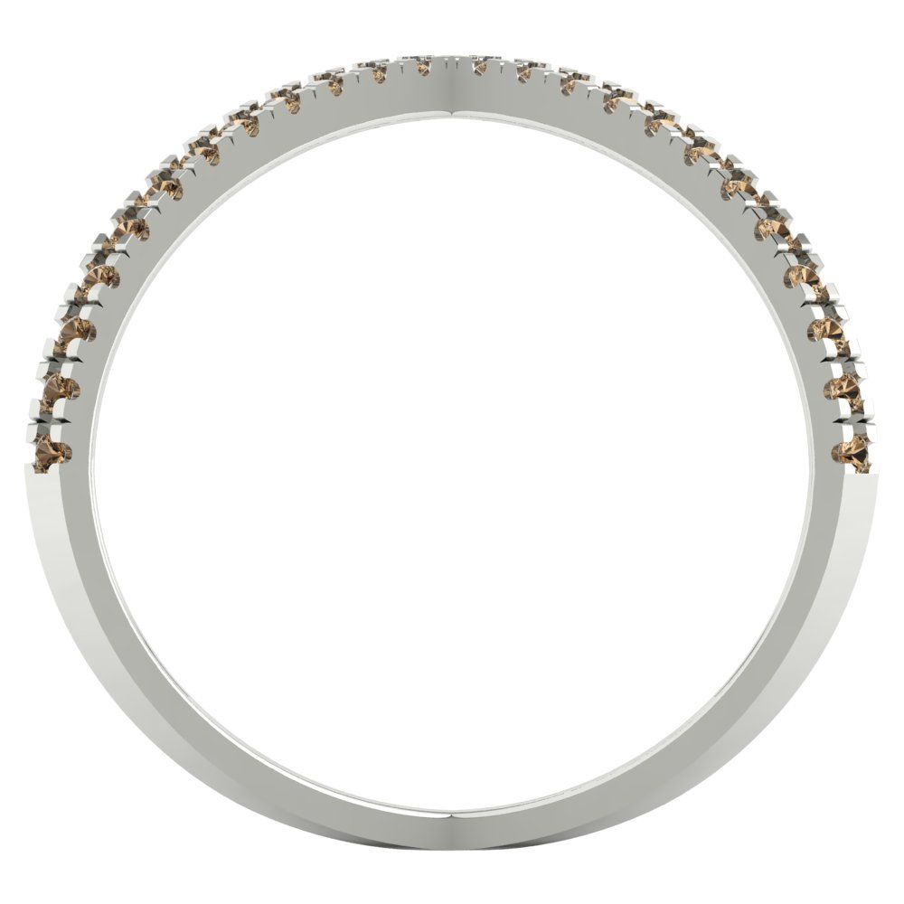 0.245 cttw Zirconia Simulated Champagne Diamond Statement Engagement Ring - Solid Gold (VVS1, Round Cut,1.0mm)