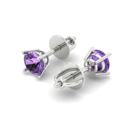 0.5cttw Alexandrite Gold-Plated 925 Silver Screw Back Stud Earrings