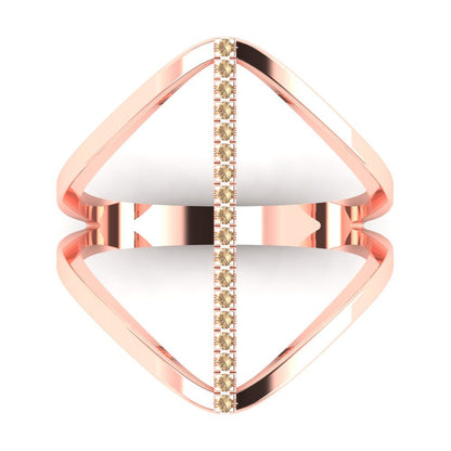 0.09 cttw Yellow Moissanite Statement Engagement Ring - Solid Gold (Round Cut,1.0mm)