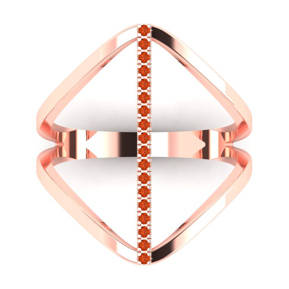 0.09 cttw Zirconia Simulated Red Diamond Statement Engagement Ring - Solid Gold (VVS1, Round Cut,1.0mm)