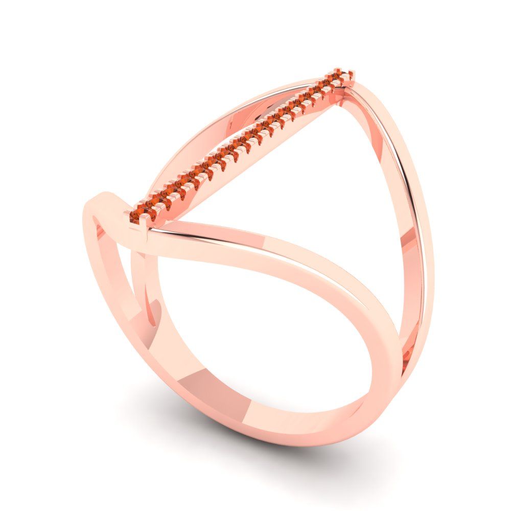 0.09 cttw Zirconia Simulated Red Diamond Statement Engagement Ring - Solid Gold (VVS1, Round Cut,1.0mm)