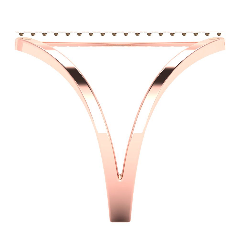 0.09 cttw Zirconia Simulated Champagne Diamond Statement Engagement Ring - Solid Gold (VVS1, Round Cut,1.0mm)