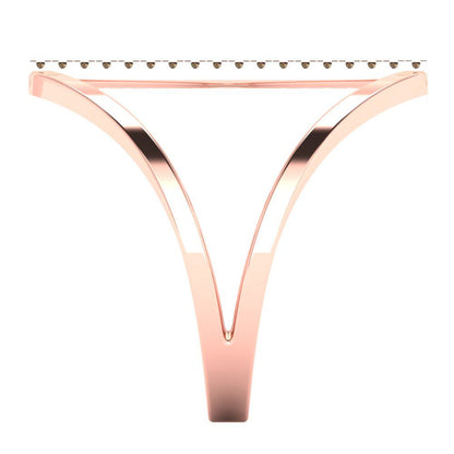 0.09 cttw Zirconia Simulated Champagne Diamond Statement Engagement Ring - Solid Gold (VVS1, Round Cut,1.0mm)